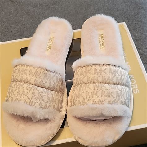 michael kors fuzzy slippers|michael kors slippers for men.